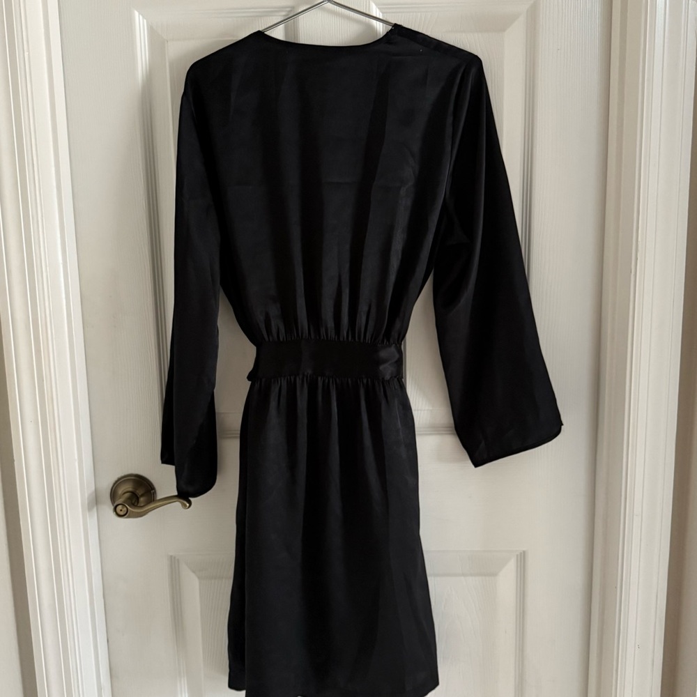 Vintage Black Satin & Lace Robe - Picture 5 of 5